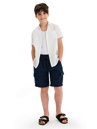 Шорты LINEN с карманами для мальчика, цвет темно-синий, фото 1