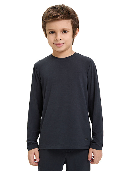 Лонгслив Bamboo для мальчика, цвет темно-серый, фото 1