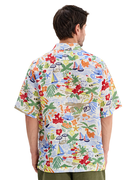 Мужская рубашка LINEN из умягченного льна, цвет паттерн vacation, фото 3