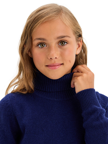 Свитер Merino Base детский для девочек, цвет темно-синий, фото 2