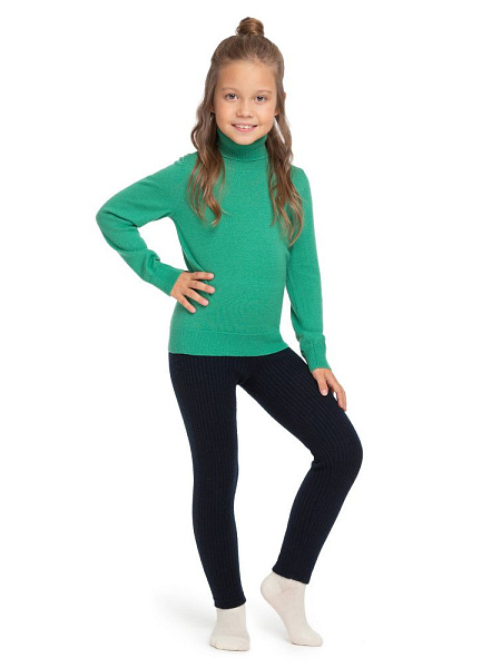 Бесшовные гамаши для детей, 50% шерсть мериносов 50% акрил, цвет синий, фото 1