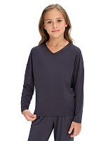 Лонгслив серии Bamboo для девочки Темно-серый