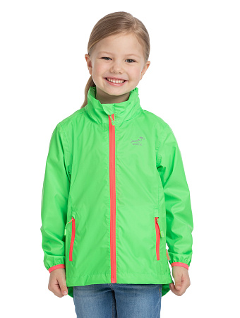 Ультралегкая куртка-ветровка для девочек из мембраны, цвет лайм неон, фото 1