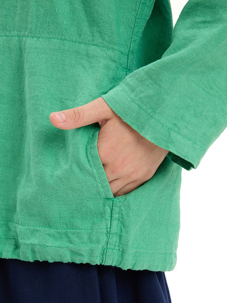 Худи из 100% льна для девочек, цвет зеленый, фото 5