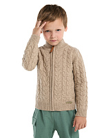 Кофта на молнии Super Fine Merino Wool для мальчиков Бежевый
