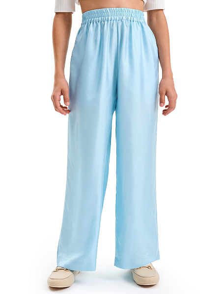 Брюки SILK для девочки прямые, цвет нежно-голубой, фото 1