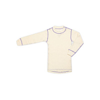 Термофутболка для мальчиков с длинным рукавом серии SOFT Молочный с отстрочкой