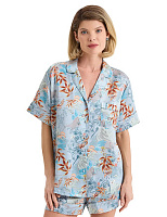 Комплект женский из шелка (жакет+шорты) Принт Восточный