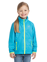 Ультралегкая куртка-ветровка для девочек из мембраны Голубой неон 
