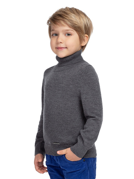Свитер Cash Touch детский для мальчиков, цвет темно-серый меланж, фото 3