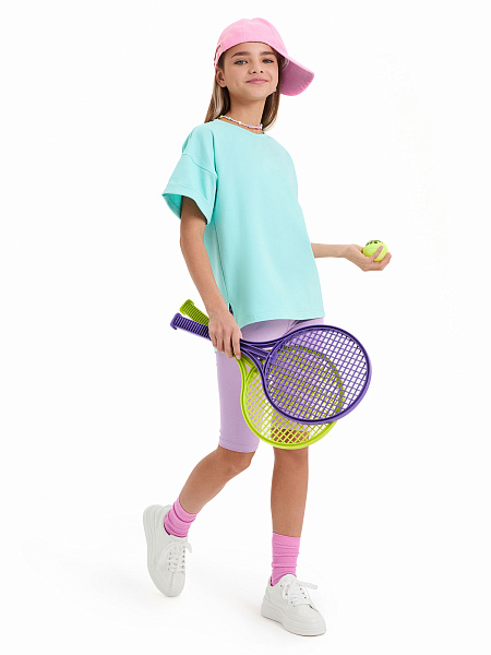 Футболка для девочки ORGANOMICA Cotton, цвет тиффани, фото 6