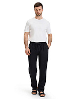Брюки из 100% льна для мужчин Черный