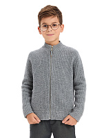 Кардиган шерстяной на молнии для мальчика Пепельный меланж
