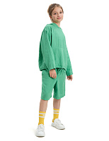 Худи из 100% льна для девочек Зеленый