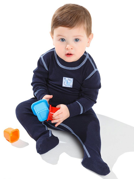 Термофутболка детская с длинным рукавом серии SOFT, цвет синий, фото 4