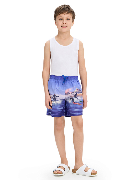 Шорты для мальчика Swimwear, цвет ярко-синий паттерн surf острова, фото 5