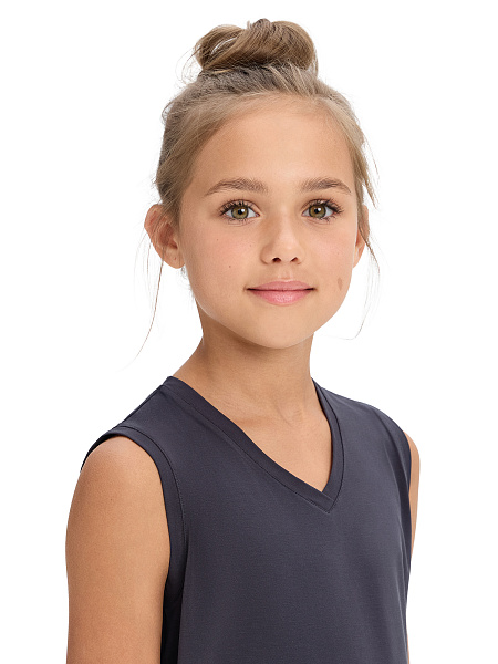 Топ Bamboo для девочки, цвет темно-серый, фото 3