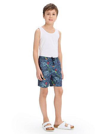 Шорты для мальчика Swimwear, цвет антрацит паттерн серферы, фото 1