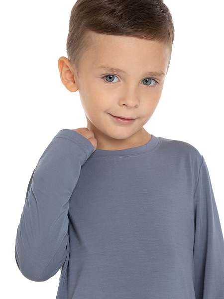 Лонгслив Bamboo для мальчика-подростка, цвет серый, фото 3