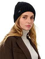 Шерстяная шапка  с отворотом Черный