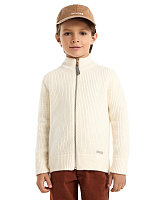 Кардиган шерстяной на молнии для мальчика Молочный