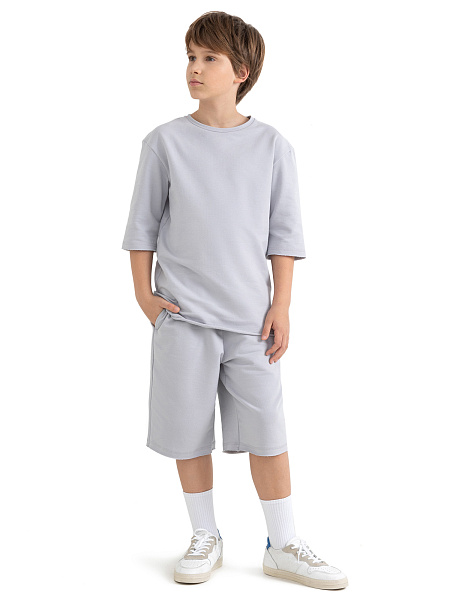 Шорты детские для мальчика Cotton, цвет светло-серый, фото 2
