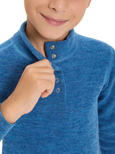 Термобелье фуфайка детская для мальчиков серии "-60°C", цвет джинс меланж, фото 5