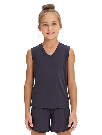 Топ Bamboo для девочки, цвет темно-серый, фото 1