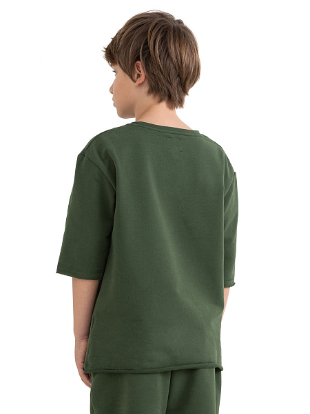 Футболка детская для мальчиков серии Cotton, цвет олива, фото 5