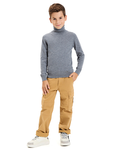 Свитер Cash Touch детский для мальчиков, цвет серый меланж, фото 2