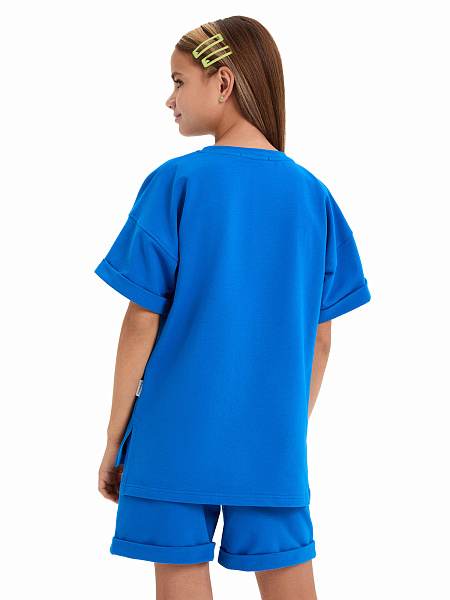 Футболка для девочки ORGANOMICA Cotton, цвет ультрамарин, фото 3