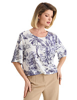 Топ женский серии SILK Принт светлый Toile de Jouy