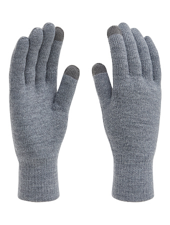 Перчатки женские сенсорные, цвет серый меланж, фото 1