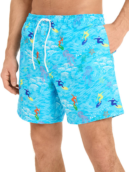 Шорты плавательные, цвет бирюзовый, фото 4