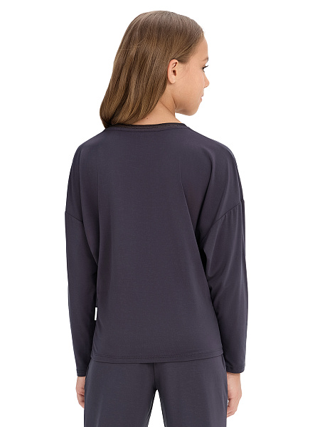 Лонгслив серии Bamboo для девочки, цвет темно-серый, фото 2