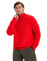 Джемпер мужской с косами Красный