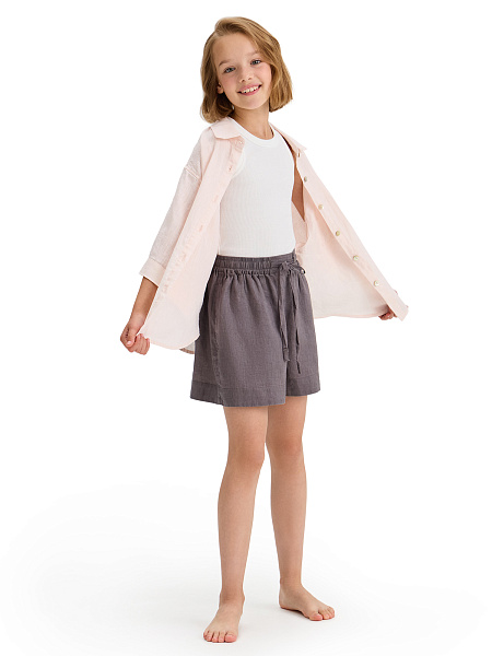 LINEN Шорты для девочки, цвет серый, фото 5