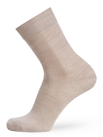 Носки женские из шерсти мериноса серии MERINO WOOL, цвет бежевый меланж, фото 1