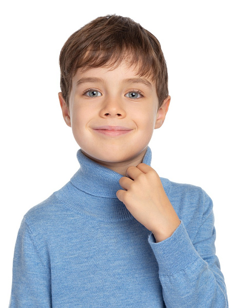 Свитер Cash Touch детский для мальчиков, цвет голубой меланж, фото 5