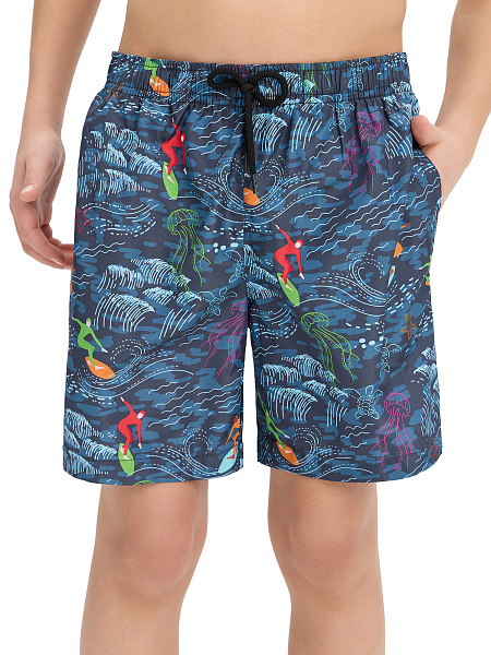 Шорты для мальчика Swimwear, цвет антрацит паттерн серферы, фото 4