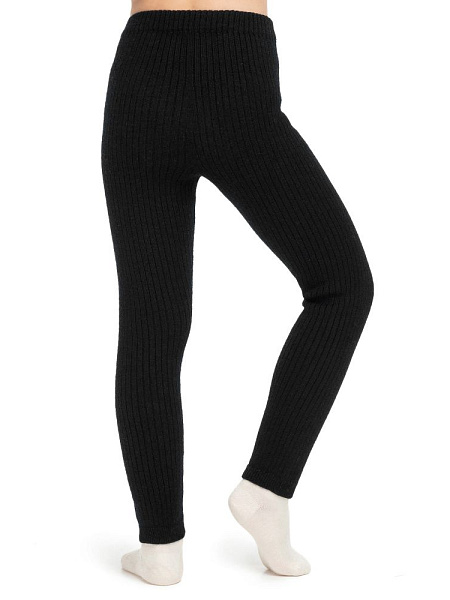 Бесшовные гамаши для детей, 50% шерсть мериносов 50% акрил, цвет черный, фото 3