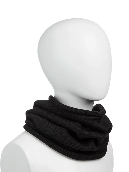 Теплый снуд из шерсти мериносов, цвет черный, фото 1