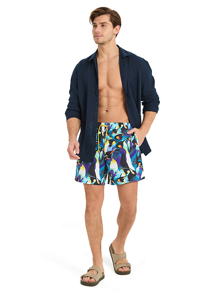 Шорты плавательные, цвет темно-синий, фото 1