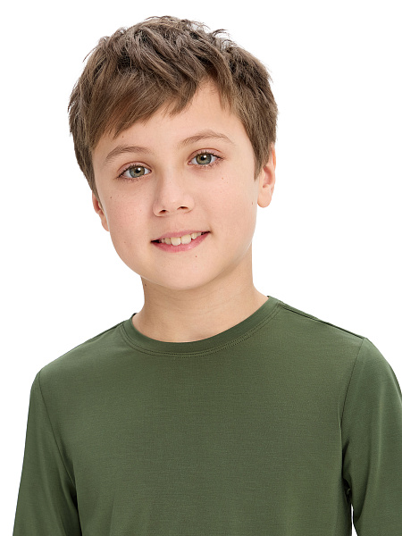 Лонгслив серии Bamboo для мальчика, цвет олива, фото 3