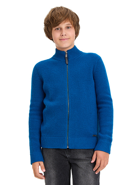Кардиган шерстяной на молнии для мальчиков-подростков, цвет арктик, фото 1