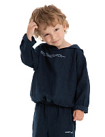 Худи из 100% льна для мальчиков Темно-синий