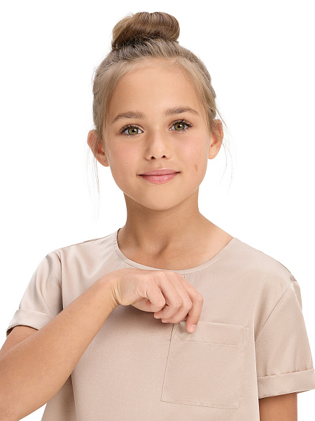 SILK Костюм для девочки, цвет бежевый, фото 4