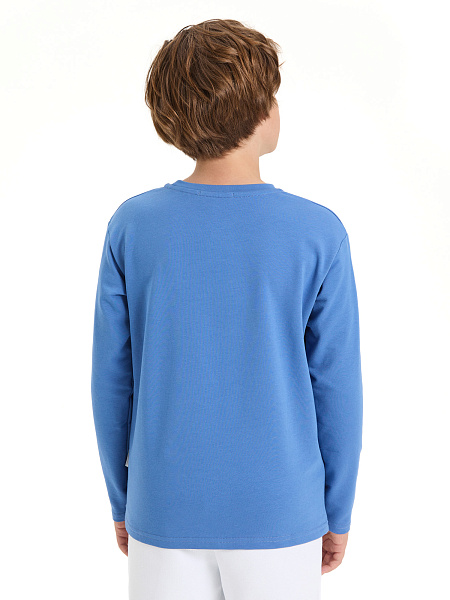 Лонгслив для подростков ORGANOMICA Cotton, цвет джинс, фото 4