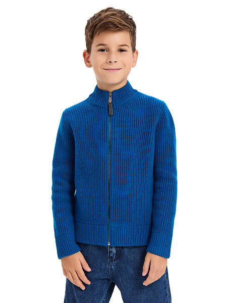 Кардиган шерстяной на молнии для мальчика, цвет арктик, фото 1