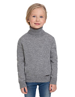 Свитер Cashmere детский с высоким воротом Серый меланж